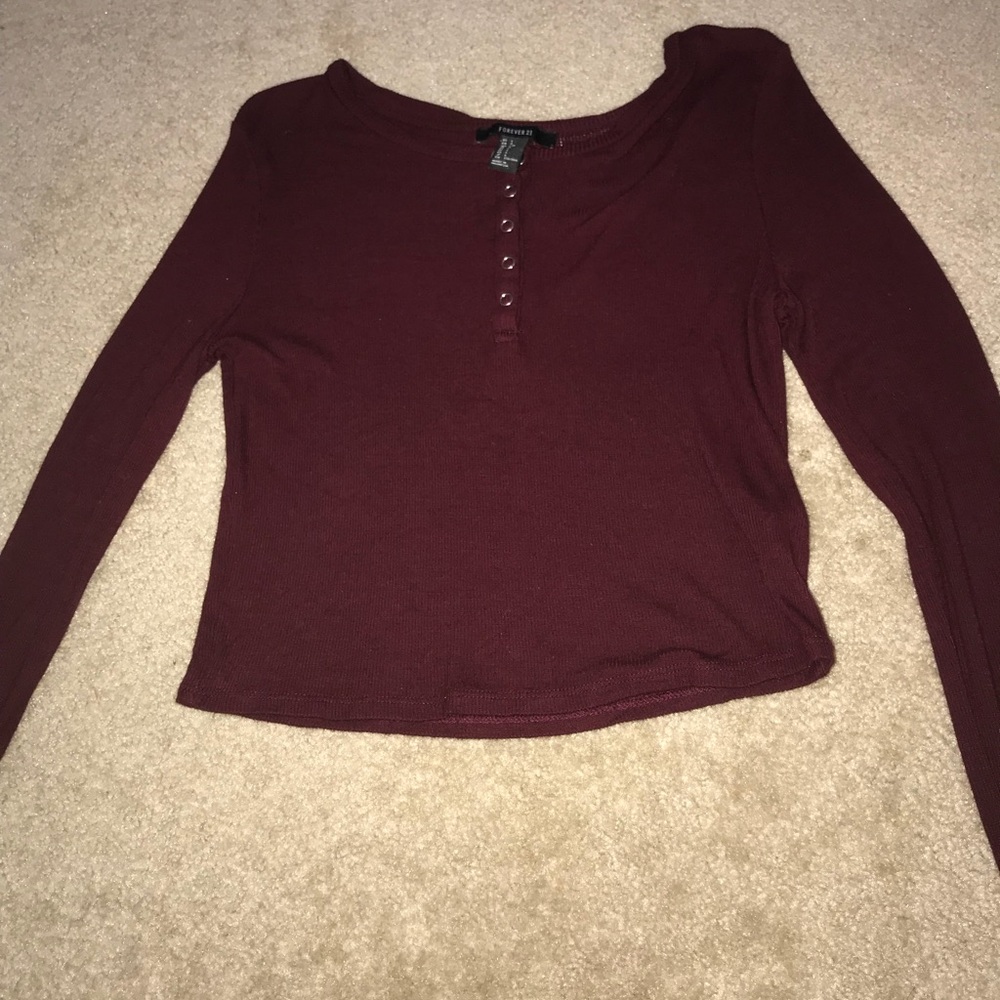 Maroon crop long sleeve